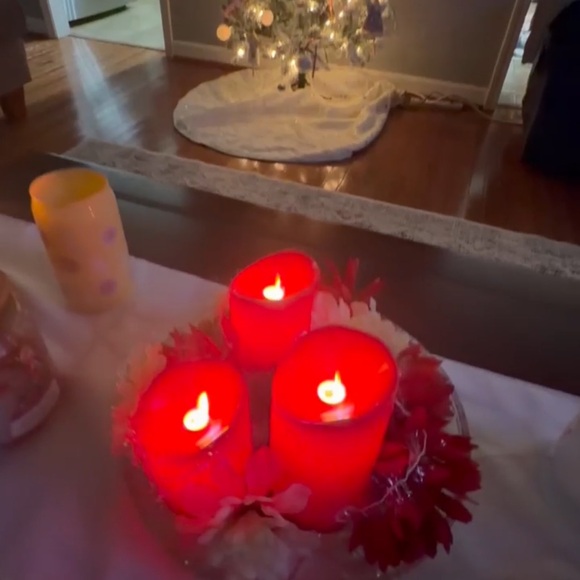 Elegant Red LED Flameless Candle Set - Picture 2 of 8